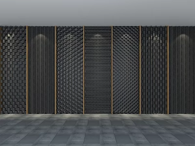 Modern Wall Panel Design With Geometric Textures And Dark Finished Surfaces 3d model
