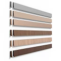Long Slim Building Components With Wooden Metal Beige And Brown Decorative Panels