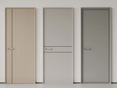 Modern Hinged Doors with Different Colors and Styles for Home Interior Design 3d model