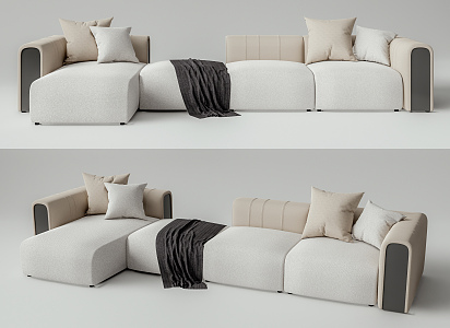 Modern corner sofa multiplayer sofa 3d model