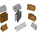 Stylish Home Decor Ornament Set With Paper Craft White Brown Various Shapes