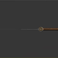 Traditional Samurai Sword With Curved Sharp Blade And Wooden Handle Design
