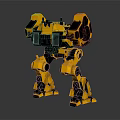 Detailed Yellow Humanoid Mechanical Character With Robotic Structure And Components 3d model