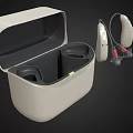 Wireless Bluetooth Headphones with Open Charging Case and Neckband Design for Portable Music Listening