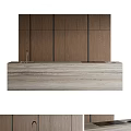 Modern Dark Wood Kitchen Cabinets With Sleek Countertop And Integrated Sink Design