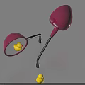 Pink Stand Mirror Household Item With Yellow Duck Reflection And Decor