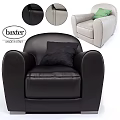 Baxter Italian Made Leather Armchair With Black And Light Color Design And Pillow