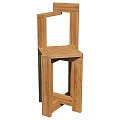 Modern Wooden Single Chair Featuring Geometric Structure And Sleek Design in Contemporary Style