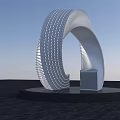 Future Architecture Innovative Spiral Structure Modern Design White Material and Circular Base 3d model