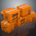 Box carton box luggage leather box leather box container realistic 3d model