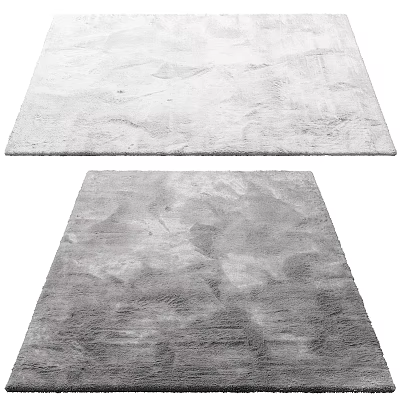 Modern Gray Textured Square Rug For Living Room Soft Home Decor 3d model