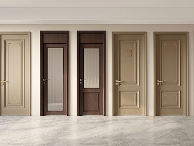 New Chinese Style Flat Door 3d model