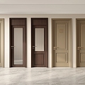 New Chinese Style Flat Door 3d model