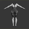 Futuristic Tactical Bodysuit Featuring Sleek Armor Inspired Design White Dark Gray Fitted Functional Apparel