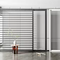 modern partition office glass door partition 3d model