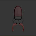 Low Poly Beetle With Red And Black Body And Large Red Pincers On Gray Background