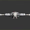 Cute Child Cartoon Character With Silver Hair White Outfit Red Bows And Open Arms