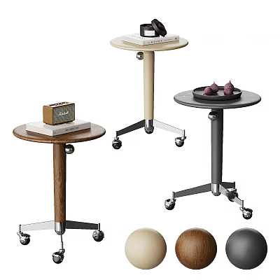 Modern Stylish Side Tables With Wheels And Multiple Color Options For Living Room 3d model