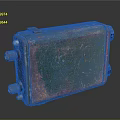 Rusted Green Metal Box With Vintage Industrial Bolts And Worn Surface