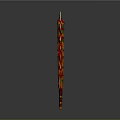 Vibrant Colored Spiked Weapon Design With Orange Red Green Patterns And Decorative Stripes