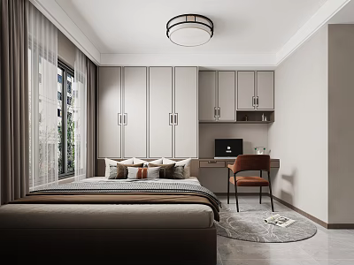 New Chinese Tatami Bedroom 3d model