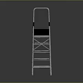 Natural Scenic View With Silver Ladder Black Steps Against Gray Background