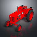 Vintage Red URBA Tractor With Classic Design And Large Shiny Wheels