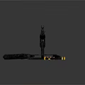 Tactical Weapons Including Two Black Guns With Bullets And Magazines On Snowy Ground