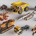Heavy Duty Utility Work Vehicles Featuring Mining Truck Excavator Bulldozer And Forklift