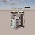 Manual Mechanical Tool With Dual Green Rollers Black Handle And Metal Frame