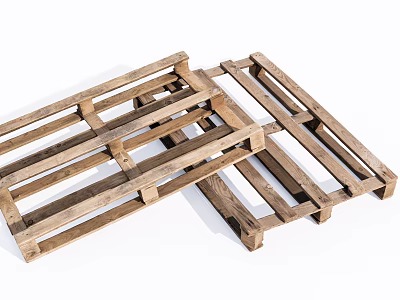 Natural Stone Wood Wooden Pallets with Sturdy Slat Structure for Storage 3d model