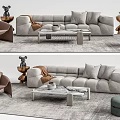 Modern sofa coffee table combination 3d model