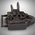 Antique Iron Door Handle With Intricate Traditional Lock Mechanism Design