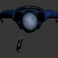 3D Character Model In Blue Uniform With Helmet Standing On Dark Background