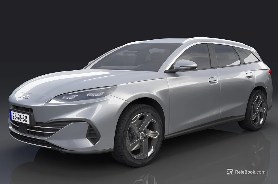 Silver Station Wagon Car Featuring Sleek Modern Exterior And Alloy Wheels 3d model 