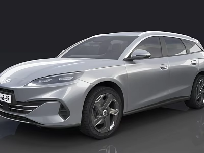 Silver Station Wagon Car Featuring Sleek Modern Exterior And Alloy Wheels 3d model
