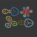 Colorful Mechanical Gear System With Interconnected Gears And Reflective Background
