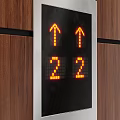 Modern Public Elevator With Wooden Paneling Floor Indicator And Control Panel 3d model