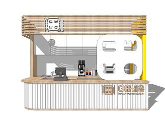 Modern Milk Tea Shop 3d model