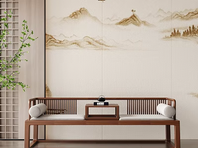 New Chinese-style Lohan Bed 3d model