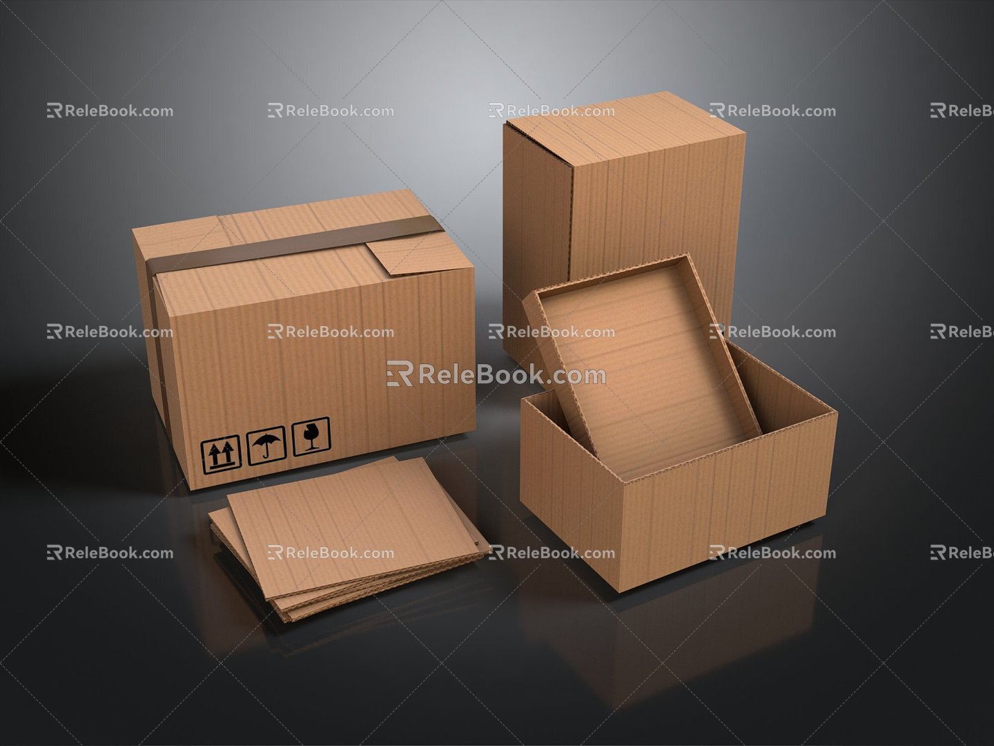 Logistics box express box parcel box carton goods box goods box box box box box 3d model