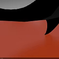 Two Black And White Orcas Swimming On Red Background With Shadows 3d model