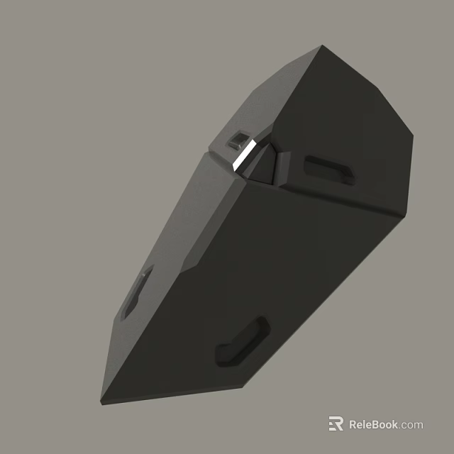 Black Polyhedral Geometric Object With Holes And Angular Design 3d model 