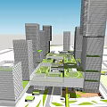 Aerial Planning View Of Urban Area With Buildings Roads And Green Spaces
