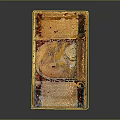 Ornate Golden Decorative Box With Intricate Inlaid Patterns And Colorful Details
