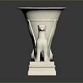 White Classical Garden Ornament With Winged Cat Sculpture And Pedestal Base