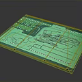Green Electronic Circuit Board Featuring Complex Wiring And Detailed Component Layout For Devices 3d model
