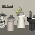 Side table marble side table decoration pear books 3d model