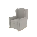Modern White Single Sofa with Armrest and Two Pieces Different Angles View 3d model
