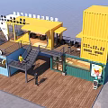 Modern Colorful Multi Container Commercial Building With Outdoor Platform And Open Space